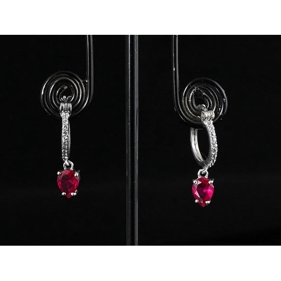 Pear Cut Ruby Leverback Earring Drop & dangle Earring Pink Ruby Wedding Trendy Jewelry Gifts For Special One Teardrop Earring