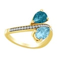 thumbnail image 1 of AFFY Pear Cut Simulated Landon Blue Topaz Bypass Engagement Ring In 14K Solid Yellow Gold By, 1 of 1