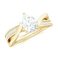 thumbnail image 1 of Rosec Jewels Certified Moissanite Pear Shape Engagement Ring for Women - 5X7 mm Solitaire Ring - D-VS1 Quality, 14K Yellow Gold, US 5.50, 1 of 7