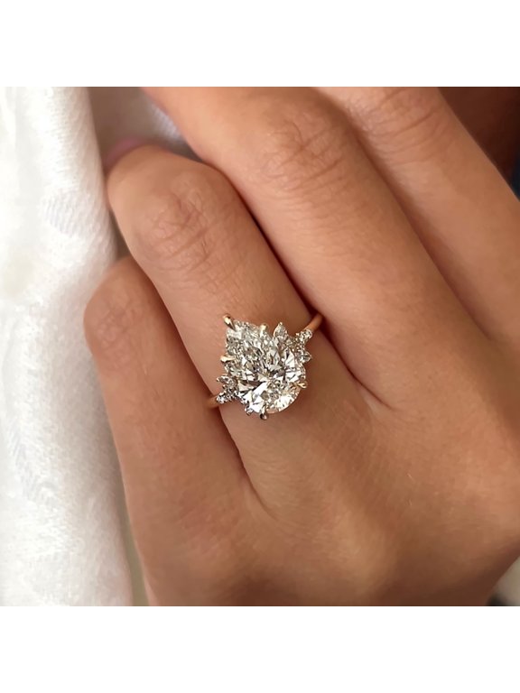 Pear Diamond Ring IGI Lab Grown 3.30 Ct E F VVS 18k White Gold eBay Authenticity