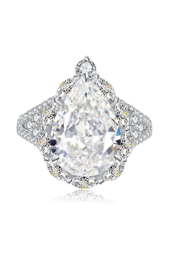 Pear Engagement Rings for Women Teardrop Ring Dazzling Statement Cocktail Ring Fashion Big Gemstone Wedding Rings