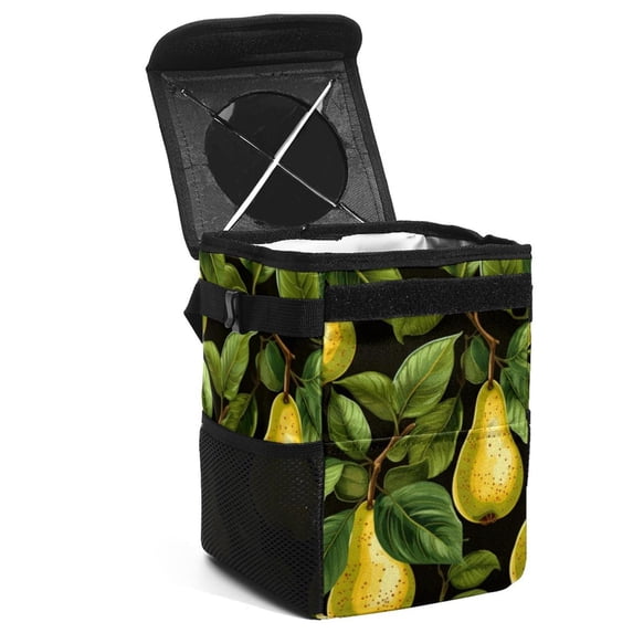 Pear Foldable Car Trash Can with Lid, Leak-Proof Hanging Storage Bag - Car Trash Bin, Mini Trash Can