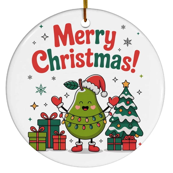Pear Fruit Christmas Ornamen, Pear Merry Christmas Ornament, Fruit Xmas Tree Decor Ornaments 2025, Gift for Fruit Lovers