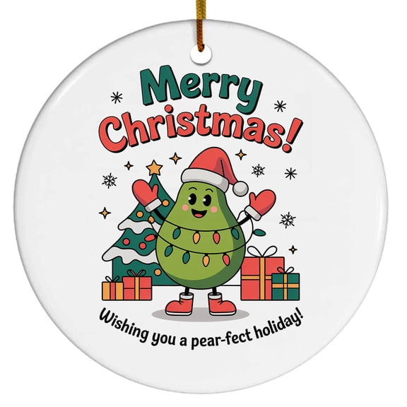 Pear Fruit Christmas Ornamen, Pear Merry Christmas Ornament, Fruit Xmas Tree Decor Ornaments 2025, Gift for Fruit Lovers