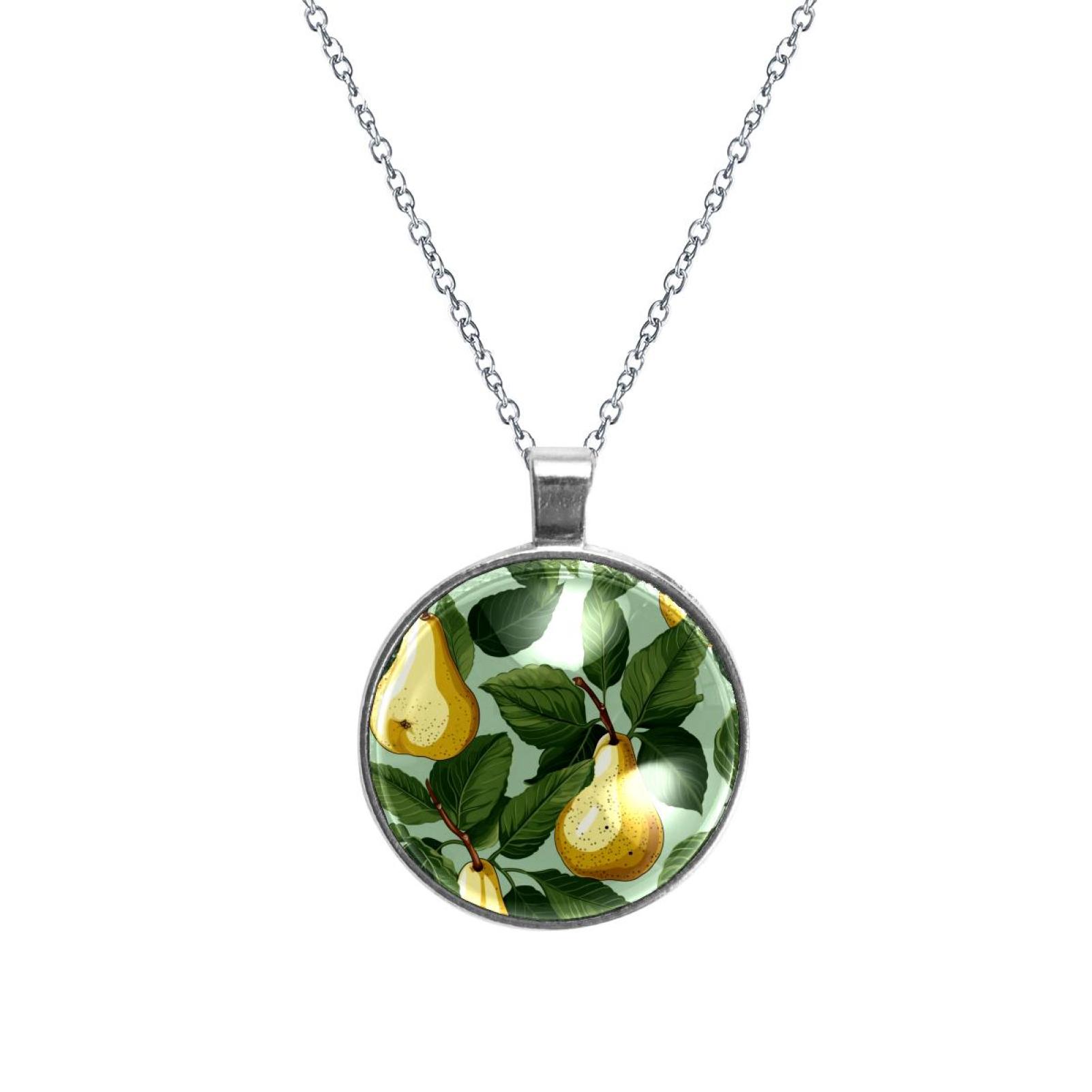 Pear Glass Circular Pendant Necklace - Stunning Jewelry for Women ...