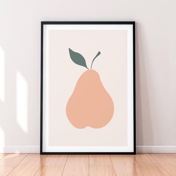 Pear Application Pear Green Art Kitchen Nursery Room Picture Fruit Kitchen Wall Art ...