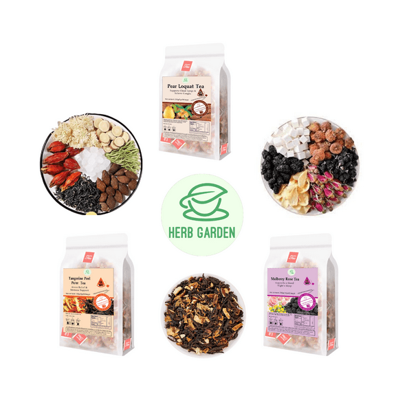 Pear Loquat Tea&Mulberry Rose Tea&Tangerine Peel Puer Tea, 22.9oz (125 count)/3 pack, Throat Comfort, Clean Lungs, Detox, Puer Tea, Immune, 100% Natural Whole Material Teabags