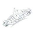 thumbnail image 1 of Rosec Jewels Moissanite Pear Shape Engagement Ring for Women - 5X7 mm Moissanite Solitaire Ring - D-VS1 Grade Certified, 10K White Gold, US 10.00, 1 of 8