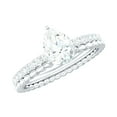 thumbnail image 1 of Rosec Jewels Moissanite Teardrop Engagement Ring - 5X7 mm Pear Shape - Designer Ring for Women - D-VS1 Grade, 18K White Gold, US 8.00, 1 of 8
