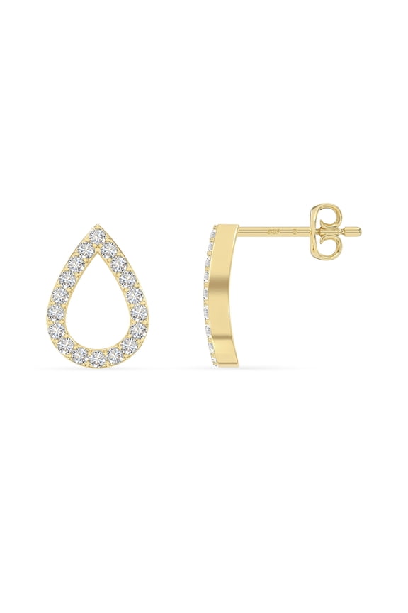 Pear Moissanite Stud Earrings for Women in 18K Yellow Gold Vermeil, Jewelry Gifts for Her Birthday, Wedding Anniversary, Party, Mothers Day, Christmas, Graduation, Valentines
