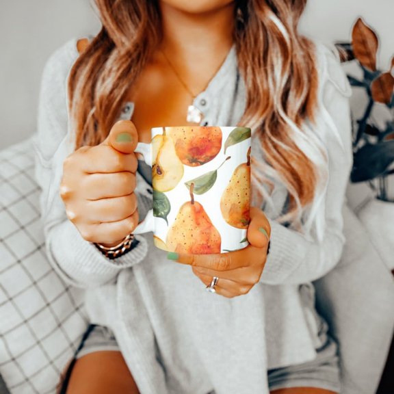 Pear Mug, Fruit Mug, Pear Lover Mug, Pear Teacup, Fruit, Pear Cup, Mug, oz Mug, Gift Her, Gift Him, Cute Gift, Gift Mom, Mug.