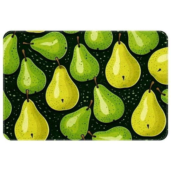 Pear Non-Slip Polyester Floor Rug Office Kitchen Mat, Machine Washable