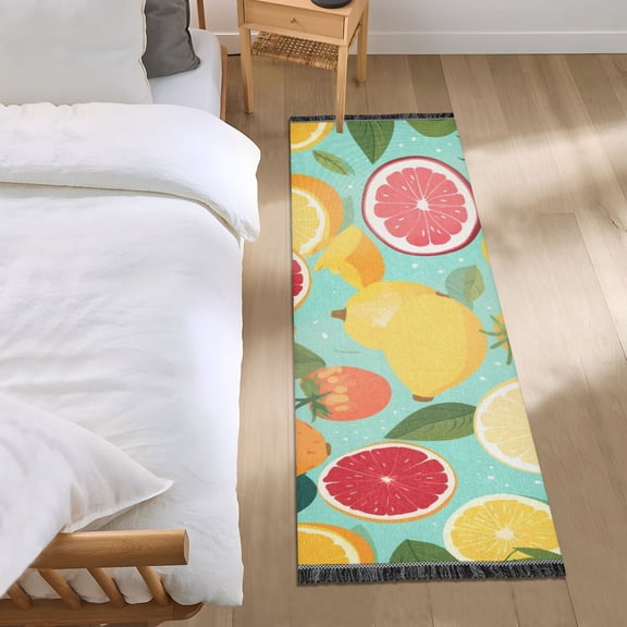Pear Orange Tomato Runner Area Rug 2x6 Soft Non-Slip Washable Bedside Carpet for Hallway Bedroom Living Room Home Decor