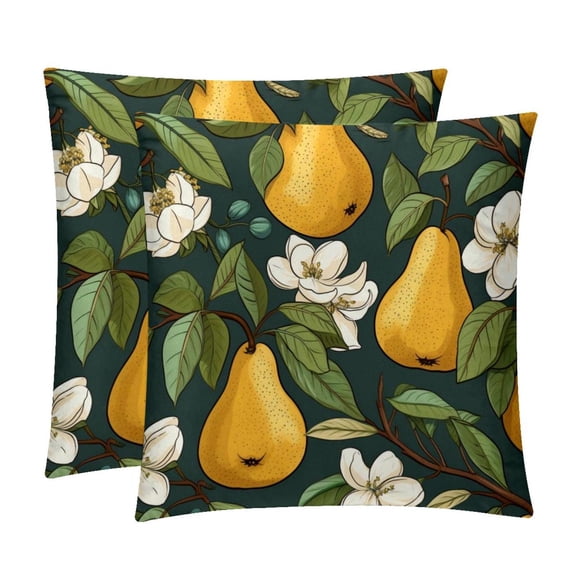Pear Pillow Covers with Unique Patterns - Set of 2, Chair Pillow Covers for Sofa, Couch, Bed - Available in 16x16, 18x18, 20x20 Inches for Home Decor and Gifts