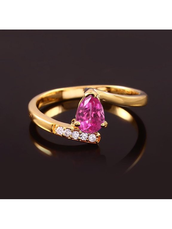 Pear Pink Sapphire Ring: 925 Sterling Silver, Ceylon Gemstone