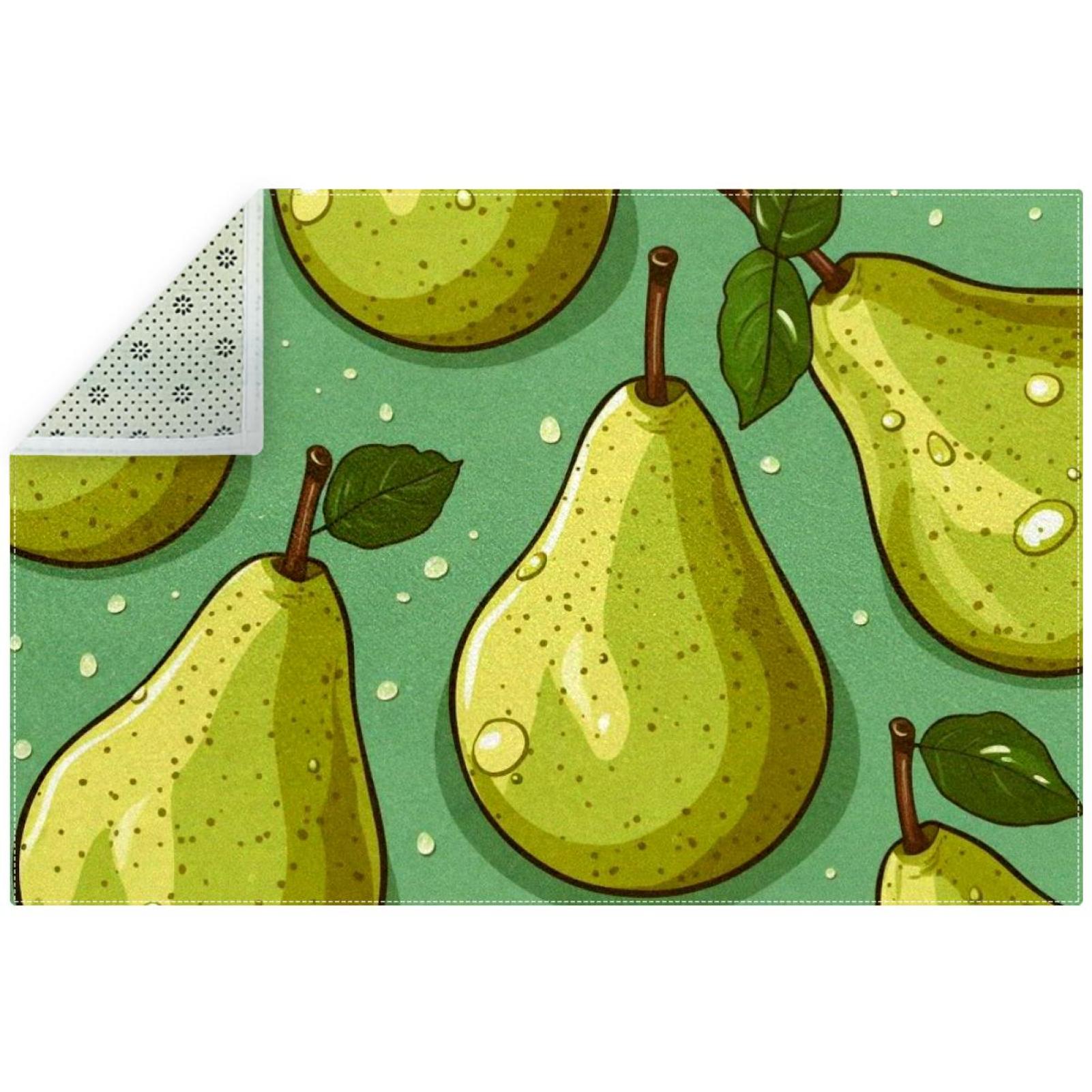 Pear Polyester Welcome Mat - Indoor/Outdoor Door Mat with Right-Angle ...