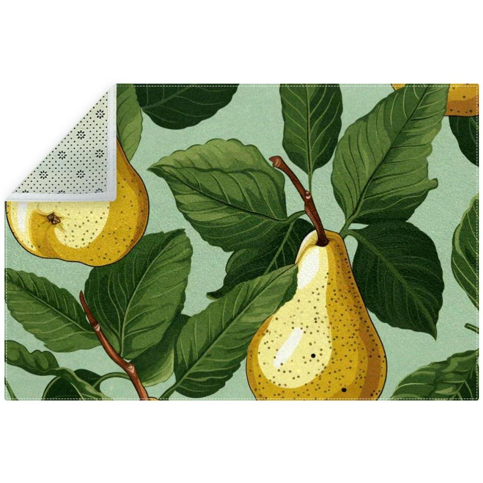 Pear Polyester Welcome Mat - Indoor/Outdoor Door Mat with Right-Angle ...