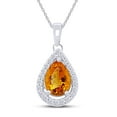 thumbnail image 1 of Pear & Round Cut White Cubic Zirconia Teardrop Pendant Necklace In 14k White Gold Plated 925 Sterling Silver With 18" Chain, 1 of 6