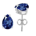 thumbnail image 1 of Pear Sapphire Earrings in Sterling Silver ( 6x4 mm ), 1 of 4