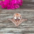 thumbnail image 1 of Pear Shape 1.50 Carat Morganite Engagement Ring On 10k Rose Gold Wedding Ring Promise Ring Art Deco Glaring Jewelry Anniversary Gift, 1 of 5