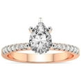thumbnail image 1 of Pear Shape 1 Carat IGI Certified Lab Grown Diamond Ring | 14K Rose Gold | Sara Tapered Eternity Lab Diamond Engagement Ring | FG-VS1-VS2 Quality Friendly Diamonds, 1 of 5