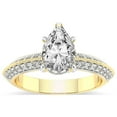thumbnail image 1 of Pear Shape 1 Carat IGI Certified Lab Grown Diamond Ring | 14K Yellow Gold | Dua Side Stone Knife Edge Lab Diamond Ring | FG-VS1-VS2 Quality Friendly Diamonds, 1 of 5