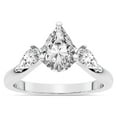 thumbnail image 1 of Pear Shape 2 Carat IGI Certified Lab Grown Diamond Ring | 14K White Gold | Joella Three Stone Chevron Diamond Ring | FG-VS1-VS2 Quality Friendly Diamonds, 1 of 6