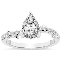 Pear Shape 2 Carat IGI Certified Lab Grown Diamond Ring | 14K White Gold | Phoebe Twigs Diamond Ring | FG-VS1-VS2 Quality Friendly Diamonds