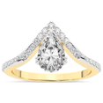 thumbnail image 1 of Pear Shape 2 Carat IGI Certified Lab Grown Diamond Ring | 14K Yellow Gold | Athena Chevron Twist Diamond Ring | FG-VS1-VS2 Quality Friendly Diamonds, 1 of 5