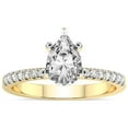 thumbnail image 1 of Pear Shape 2 Carat IGI Certified Lab Grown Diamond Ring | 14K Yellow Gold | Sara Tapered Eternity Lab Diamond Engagement Ring | FG-VS1-VS2 Quality Friendly Diamonds, 1 of 5