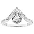thumbnail image 1 of Pear Shape 3 Carat IGI Certified Lab Grown Diamond Ring | 14K White Gold | Athena Chevron Twist Diamond Ring | FG-VS1-VS2 Quality Friendly Diamonds, 1 of 5