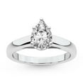 thumbnail image 1 of IGI Certified 3 Carat Pear Shape Lab Grown Diamond Engagement Ring | 14K White Gold | Allen Flat Band Solitaire Lab Diamond Ring | FG-VS1-VS2 Quality Friendly Diamonds, 1 of 6