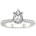 thumbnail image 1 of Pear Shape 5 Carat IGI Certified Lab Grown Diamond Ring | 14K White Gold | Sara Tapered Eternity Lab Diamond Engagement Ring | FG-VS1-VS2 Quality Friendly Diamonds, 1 of 5
