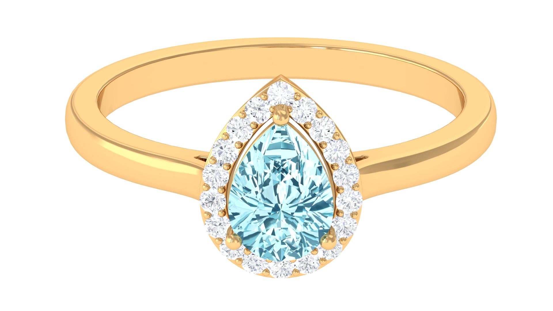 Yellow gold hot sale teardrop ring