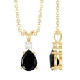 thumbnail image 1 of Rosec Jewels Teardrop Black Onyx Pendant with Diamond - Ready to Gift, 10K Yellow Gold, 1 of 8