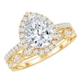 thumbnail image 1 of Rosec Jewels Pear Shape Cubic Zirconia Ring Set for Women, Wedding Engagement Ring Set, 10K Yellow Gold, US 11.00, 1 of 9