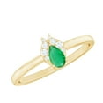 thumbnail image 1 of Rosec Jewels Emerald Promise Ring for Women - Real Emerald Diamond Ring - AAA Quality - Ready to Gift for Valentines Day, 18K Yellow Gold, US 6.00, 1 of 5