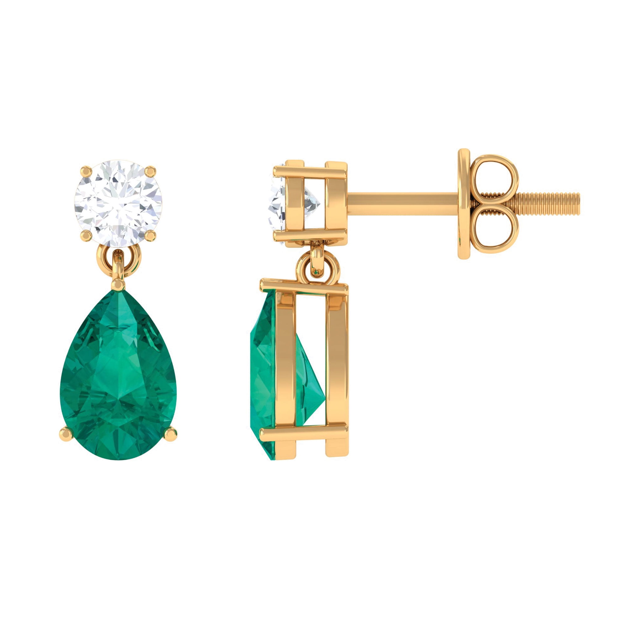 Round Emerald Green Stone Earrings – Gulaal Jewels