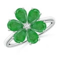 thumbnail image 1 of Pear Shape Green Emerald CZ Diamond Cocktail Band Ring Women 925 Sterling Silver May Birthstone Engagement Anniversary Gift Gemstone Jewelry, 1 of 5