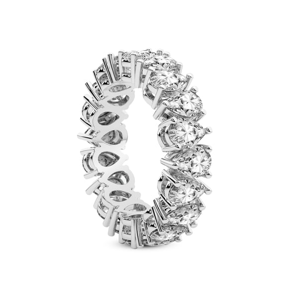 Pear Shape Lab Grown Diamond Fable Eternity Ring For Women | 3 Carat EGL Certified 14K Yellow Gold | FG-VS Quality Friendly Diamonds Eternity Ring Size 6