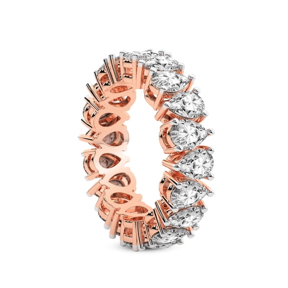 Pear Shape Lab Grown Diamond Fable Eternity Ring For Women | 8 Carat IGI Certified 14K White Gold | FG-VS Quality Friendly Diamonds Eternity Ring Size 7.5