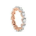 thumbnail image 1 of Pear Shape Lab Grown Diamond Lily Eternity Ring For Women | 3 Carat EGL Certified 14K Rose Gold | FG-VS Quality Friendly Diamonds Eternity Ring Size 4.5, 1 of 5