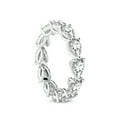 thumbnail image 1 of Pear Shape Lab Grown Diamond Lily Eternity Ring For Women | 4 Carat EGL Certified 14K White Gold | FG-VS Quality Friendly Diamonds Eternity Ring Size 7, 1 of 5