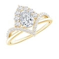 thumbnail image 1 of Rosec Jewels Pear Shape Moissanite Engagement Ring for Women - 5X7 mm Pear Shape - D-VS1 Quality - V Shape Ring - with Jewelry Box, 10K Yellow Gold, US 11.50, 1 of 7