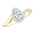 thumbnail image 1 of Rosec Jewels Pear Shape Moissanite Solitaire Ring for Women, Bypass Engagement Ring - 6X8 mm, 18K Yellow Gold, US 12.50, 1 of 9