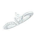 thumbnail image 1 of Rosec Jewels Pear Shape Moissanite Solitaire Ring for Women, Open Cuff Ring - 5x7 mm, D-VS1 Grade, 925 Sterling Silver, US 4.00, 1 of 9
