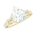 thumbnail image 1 of Rosec Jewels Moissanite Pear Shape Engagement Ring 2 Carat - 7X10 mm - D-VS1 Quality Moissanite Split Shank Ring, 10K Yellow Gold, US 7.00, 1 of 9