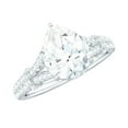 thumbnail image 1 of Rosec Jewels Moissanite Pear Shape Engagement Ring 2 Carat - 7X10 mm - D-VS1 Quality Moissanite Split Shank Ring, 14K White Gold, US 11.50, 1 of 9
