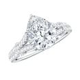 thumbnail image 1 of Rosec Jewels Moissanite Pear Shape Engagement Ring 2 Carat - 7X10 mm - D-VS1 Quality Moissanite Split Shank Ring, 925 Sterling Silver, US 4.00, 1 of 8