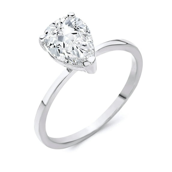 Pear Shape Solitaire Engagement Proposal Ring in Solid Gold